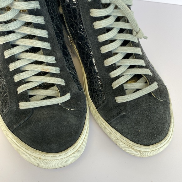 P448 Black High-Top Sneakers with White Soles - Picture 2 of 12